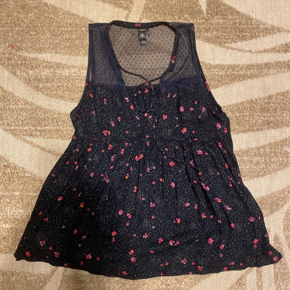 Tank top with sheer panels